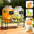 1 Gallon Glass Beverage Dispenser, 2 Pack Glass Drink Dispensers - Image 5