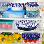 Patelai 10 Pcs Bowl Covers Reusable in 5 Size Stretch Cloth Fabric Elastic Food - Image 3