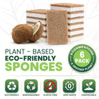 Metflavor 6 Pack Natural Kitchen Sponges, Biodegradable Non-Scratch Cellulose - Image 2