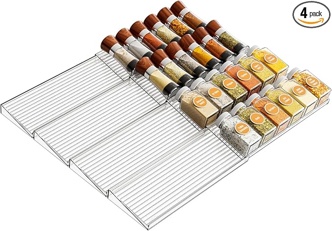 Yieach 8 Pack Adjustable In Drawer Spice Organizer by Yieach