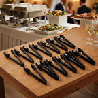 24 Pack Plastic Tongs for Serving, 9 Inch Disposable & Reusable Food Tongs - Image 8
