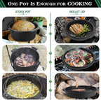 5QT Cast Iron Dutch Oven with Stainless Steel Scrubber, HaSteeL 2-In-1 - Image 7