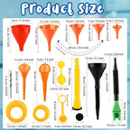 30 Pcs Automotive Funnel Set Wide Mouth Fuel Oil Funnel Plastic Long Neck - Image 2
