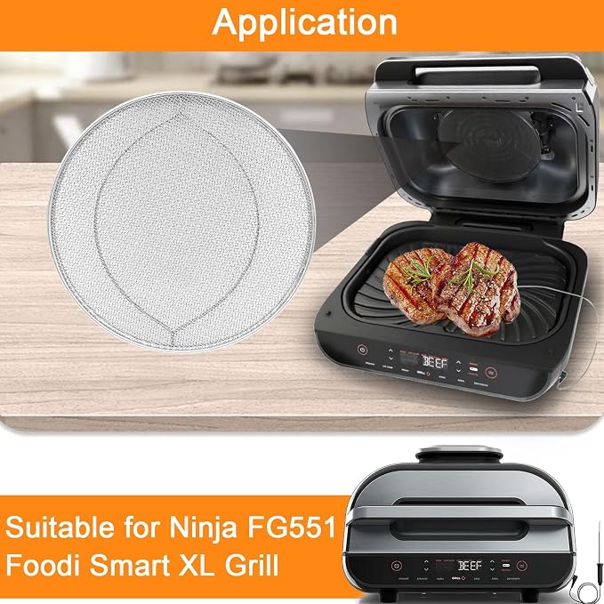 Splatter Shield for Ninja FG551 Foodi Smart XL Grill, Replacement Stainless - Image 6