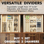 SpaceAid Bamboo Drawer Dividers - Image 5