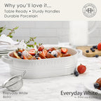 Everyday White by Fitz and Floyd Market Fresh Casserole Baking Dish, 3 Quart - Image 3
