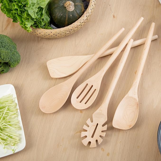 2PCS Wooden Cooking Spoons, 14 Inch Maple Wooden Spoons - Image 8