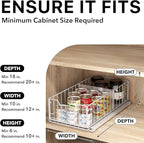Simple Houseware Pull-Out Cabinet Sliding Basket Organizer, 17.2" D x 9.7" W x - Image 3