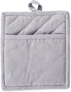 DII 100% Cotton Solid Chambray Kitchen Set, Potholders, 2 Piece - Image 2