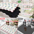 LOKHOM Scalloped Floral Dish Drying Mat, Cuttable Hide Stain Non-slip Drying Mat - Image 6