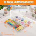 Criusia 18 Pcs Large Size Clear Drawer Organizer Set, Acrylic Non Slip Non - Image 2