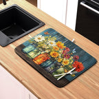 Daisy Dish Drying Mat for Kitchen Counter 18x24 Inch Rustic Vintage Flower - Image 6