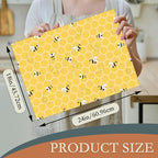 Yellow Bees Dish Drying Rack Mats Decor, Honey Honeycombs Dish Pad Drying Mat - Image 2