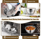 P&P CHEF Mixing Bowls with Airtight Lids Set of 5, 10-Piece Stainless Steel - Image 6