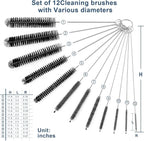 Ixiaoyoo Straw Cleaner Brush Set, 12 Pieces Botthle Cleaning Brush and Nylon - Image 8