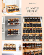 Bamboo Glass Spice Jars with Label and Shaker Lids Clear Empty 4oz 24 Pack - Image 4