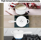 3 Quart Saucepan with Lid, Leonyo Enameled Cast Iron Sauce Pan, Heavy Duty Cast - Image 4