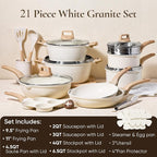 CAROTE 21Pcs Pots and Pans Set, Nonstick Cookware Sets - Image 2