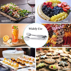 3PCS Mini Serving Tongs, 4Inch Rose Stainless Steel Sugar Cube Tongs, Sliver - Image 4