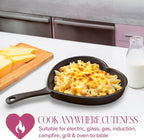 Paris Hilton Pre-Seasoned Cast Iron Heart Skillet Pan, Heavy-Duty Frying Pan - Image 3
