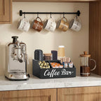 Coffee Station Organizer for Countertop, Wood Coffee Bar Organizer for - Image 4