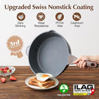 SENSARTE Nonstick Deep Frying Pan Skillet, 12-inch Saute Pan - Image 2