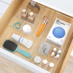 StorMiracle 13 PCS Clear Plastic Drawer Organizers Set, 4 Size Desk Drawer - Image 5