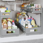 2 Pack 20.47IN Depth Under Sink Storage Organizer, Large 2-Tier Elegant Mesh by UnderSinkOrganizer
