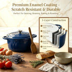 QuliMetal Enameled Cast Iron Cookware Set, 4-Piece Pots and Pans Set - Image 4