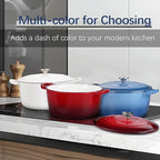 E-far Dutch Oven Pot with Lid, 5 Quart Enameled Cast Iron Round Dutch Oven - Image 7