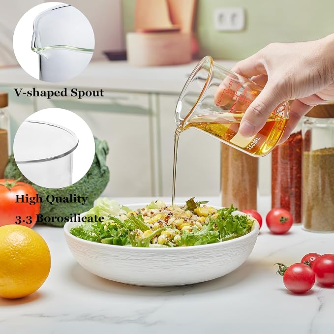 High Borosilicate Glass Measuring Cup Set-V-Shaped Spout，Includes 250ml - Image 2