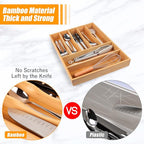 Bellsal Bamboo Silverware Drawer Organizer, Kitchen Utensil Drawer Organizers - Image 4