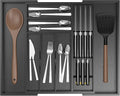 Bamboo Kitchen Drawer Organizer, Expandable Silverware Organizer by Thalomely