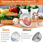 E-far Mixing Bowls Set of 5, Stainless Steel Salad Mixing Bowl - Image 2