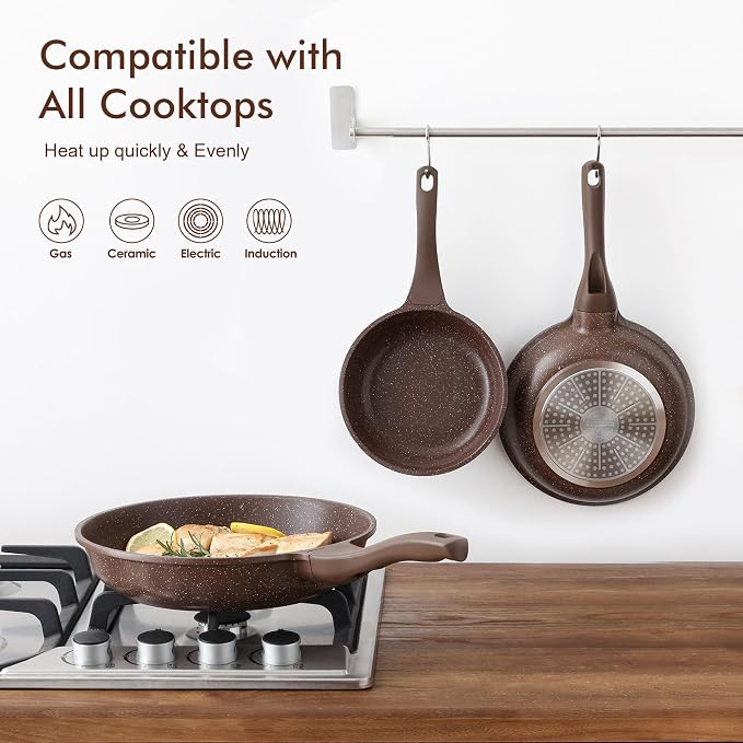 SENSARTE Nonstick Frying Pan Skillet, Granite Coating Omelette Pan, Healthy - Image 3