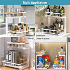 Liuoud Under Sink Organizer 2 Pack, 2 Tier Slide Out Large Capacity Height - Image 8