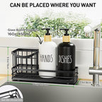 Moforoco Kitchen Dish Soap Dispenser Set, 16OZ Glass Bottle, Hand and Dish Soap - Image 3