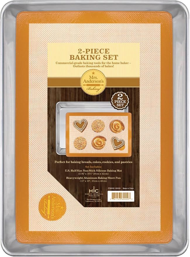 Mrs. Anderson’s Baking Non-Stick Silicone Half-Size Baking Mat and Sheet Pan Set - Image 2