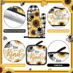 Fourluoo 10 Pcs Bee Kitchen Decor Set Kitchen Towels Rugs Oven Mitts and Pot - Image 6