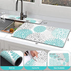Findosom 2PCS 17" x 32" Dish Drying Mat & 24" x 5.5" Sink Splash Guard - Image 2