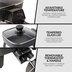 HomeCraft 7-Inch Electric Non-Stick Skillet, Adjustable Temperature Control - Image 3