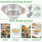 Colander Set with Plastic Handles, Stainless Steel Micro-Perforated Colanders - Image 5