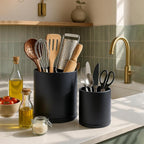 D'vine Dev 360° Rotating Utensil Holder Set – 7.2"+5" Kitchen Utensil Crocks - Image 2