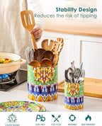 vancasso SIMI Utensil Holder, 7.3"+5.5" Porcelain Kitchen Utensil Holder - Image 3