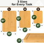 Set of 3 Bamboo Cutting Boards for Kitchen - Image 4