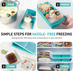 Silicone Freezer Tray with Lid Soup Freezer Container Molds with Steel - Image 6