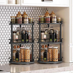 YATINEY Spice Rack, 3 Tier Turntable Organizer - Image 2