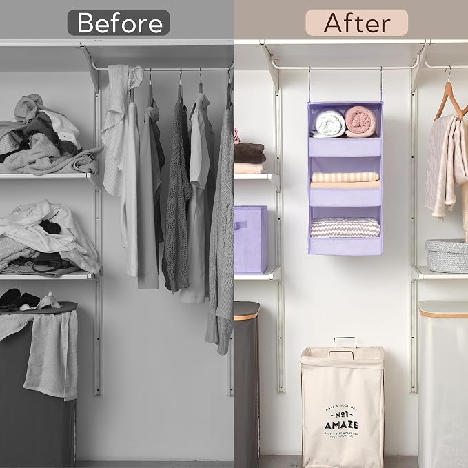 GRANNY SAYS 3 Shelf Hanging Closet Organizers and Storage, Collapsible Closet - Image 8