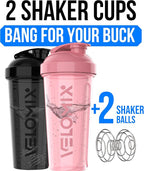 VELOMIX -2 Pack- 28 oz Protein Shaker Bottles - Image 2