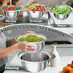 Stainless Steel Colanders with Mixing Bowl - Image 3